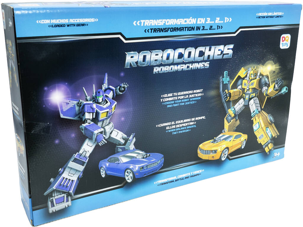 Robocohes Transformables Pack 2 Figuras Roja y Amarilla con Accesorios