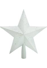 Weihnachtsbaum-Schmuck Weißer Stern mit Glitzer, 23 cm