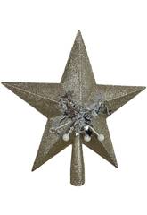 Weihnachtsbaum-Schmuck Silberner Stern mit Glitzer, 23 cm