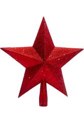 Weihnachtsbaum-Schmuck Roter Stern mit Glitzer, 23 cm