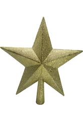 Weihnachtsbaum-Schmuck Goldener Stern mit Glitzer, 23 cm