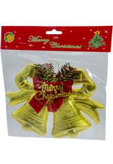 Weihnachtsbaum-Schmuck Goldene Glocken „Merry Christmas“ 14x19,5 cm
