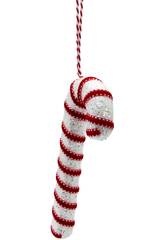 Weihnachtsdeko Zuckerstange Weiß und Rot Glänzend 17 cm