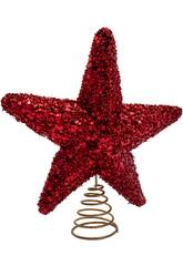 Weihnachtsdeko Stern für die Spitze des Weihnachtsbaums Rot 19x19 cm