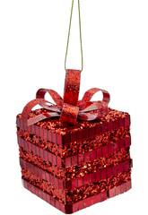 Weihnachtsdeko Rotes Geschenkbox Glänzend mit roter Schleife 6 cm