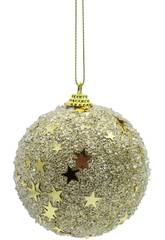 Addobbo natalizio palla dorata con stelle da 8 cm