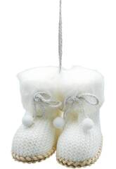 Weihnachtsdeko Weiße Schuhe für den Weihnachtsbaum 7x8 cm
