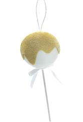 Weihnachtsdeko Lutscher Weiß und Creme mit Glitzer 21x8 cm