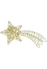 Décoration de Noël Étoile filante en métal pour le sommet du sapin, 30 cm