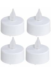 Weihnachtsschmuck Set mit 4 Teelichtern mit LED-Licht 4x4 cm