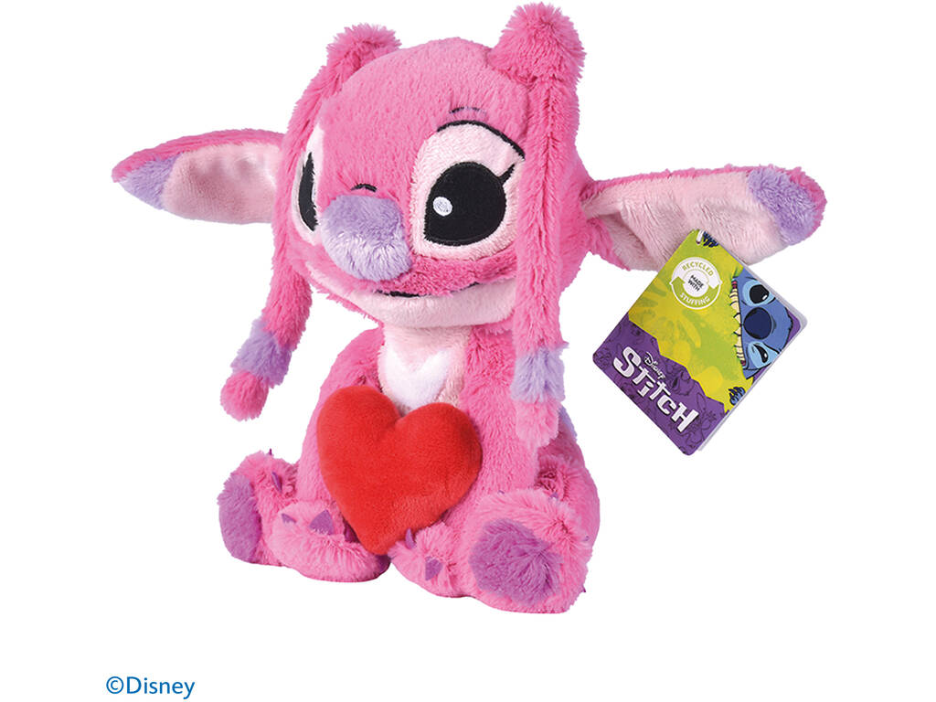 Disney Stitch Peluche Angel de 25 cm con Corazón