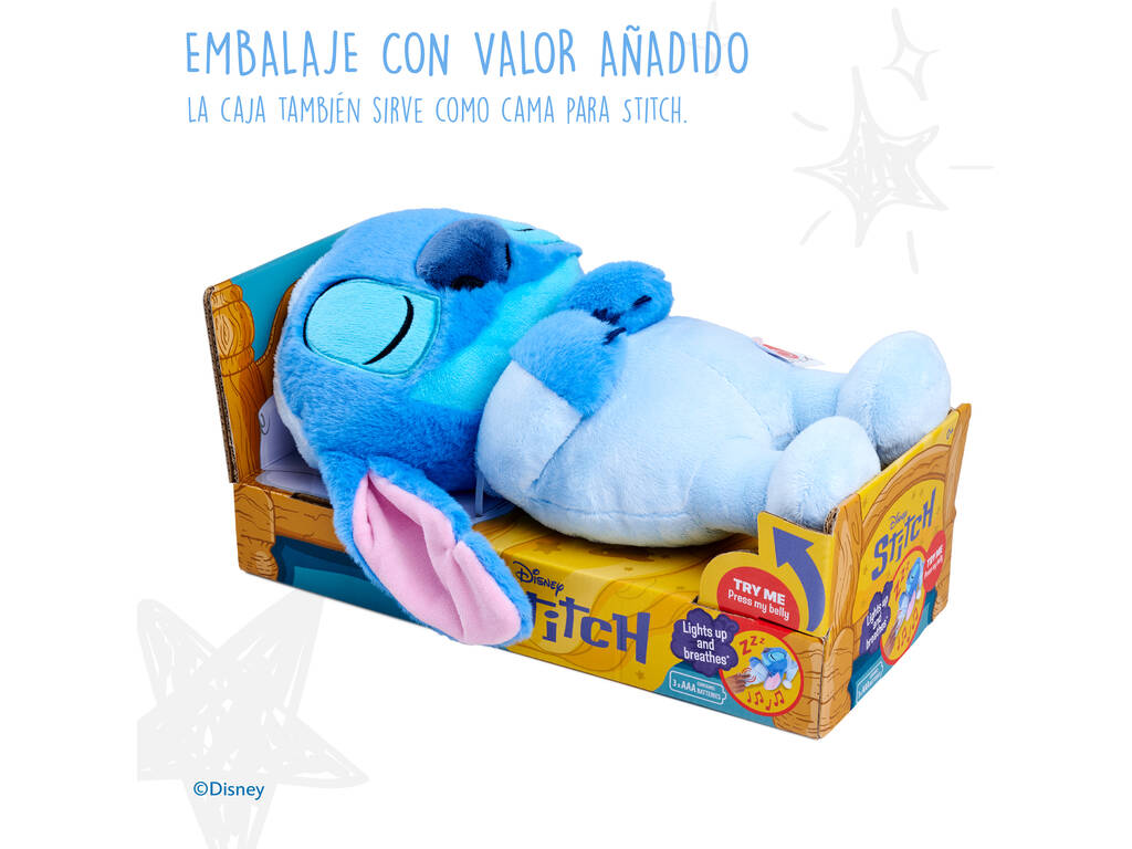 Disney Stitch Peluche Stitch Hora de Dormir de 31 cm
