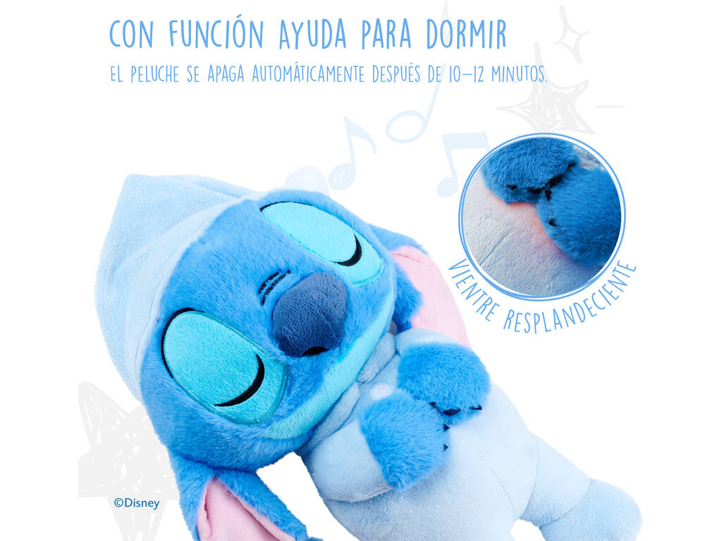 Disney Stitch Peluche Stitch Hora de Dormir de 31 cm