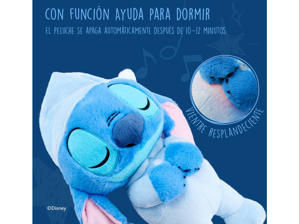 Disney Stitch Peluche Stitch Hora de Dormir de 31 cm