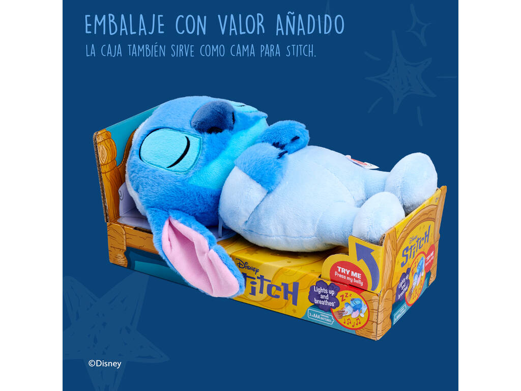 Disney Stitch Peluche Stitch Hora de Dormir de 31 cm