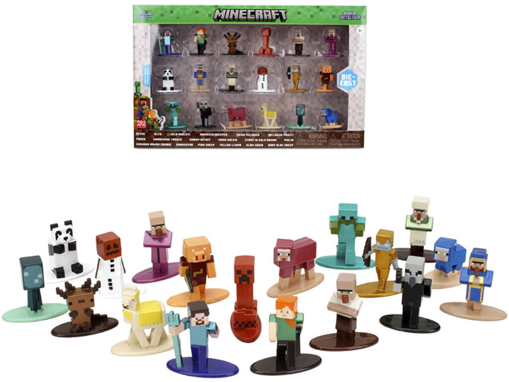 Nano Metalfigs Minecraft Pack 18 Figuras de Metal de 4 cm