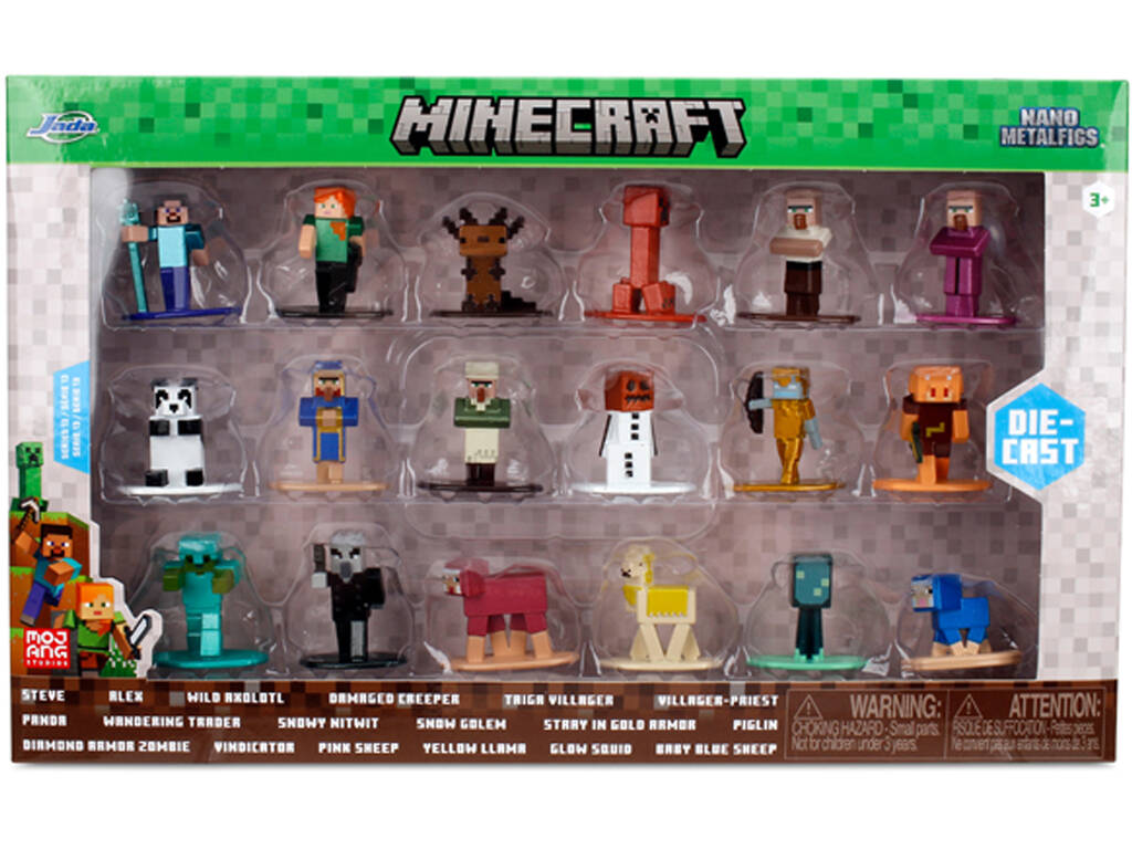 Nano Metalfigs Minecraft Pack 18 Figuras de Metal de 4 cm
