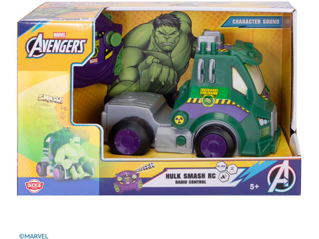 Marvel Avengers Coche Hulk Smash Radio Control de 19 cm
