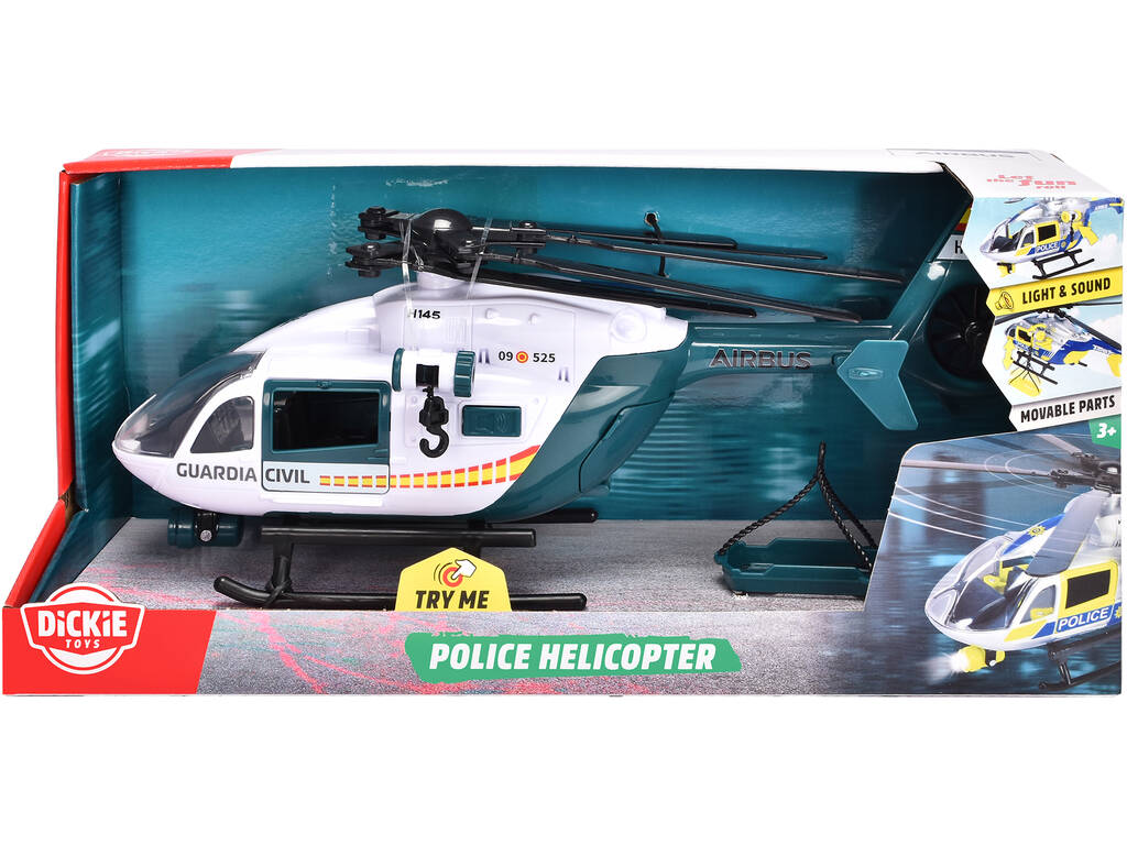 Dickie Toys Helicóptero Airbus de la Guardia Civil de 36 cm con Luz y Sonidos