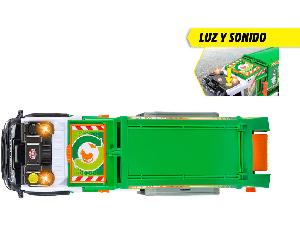 Camión de Reciclaje Volvo de 55 cm con Luces y Sonidos
