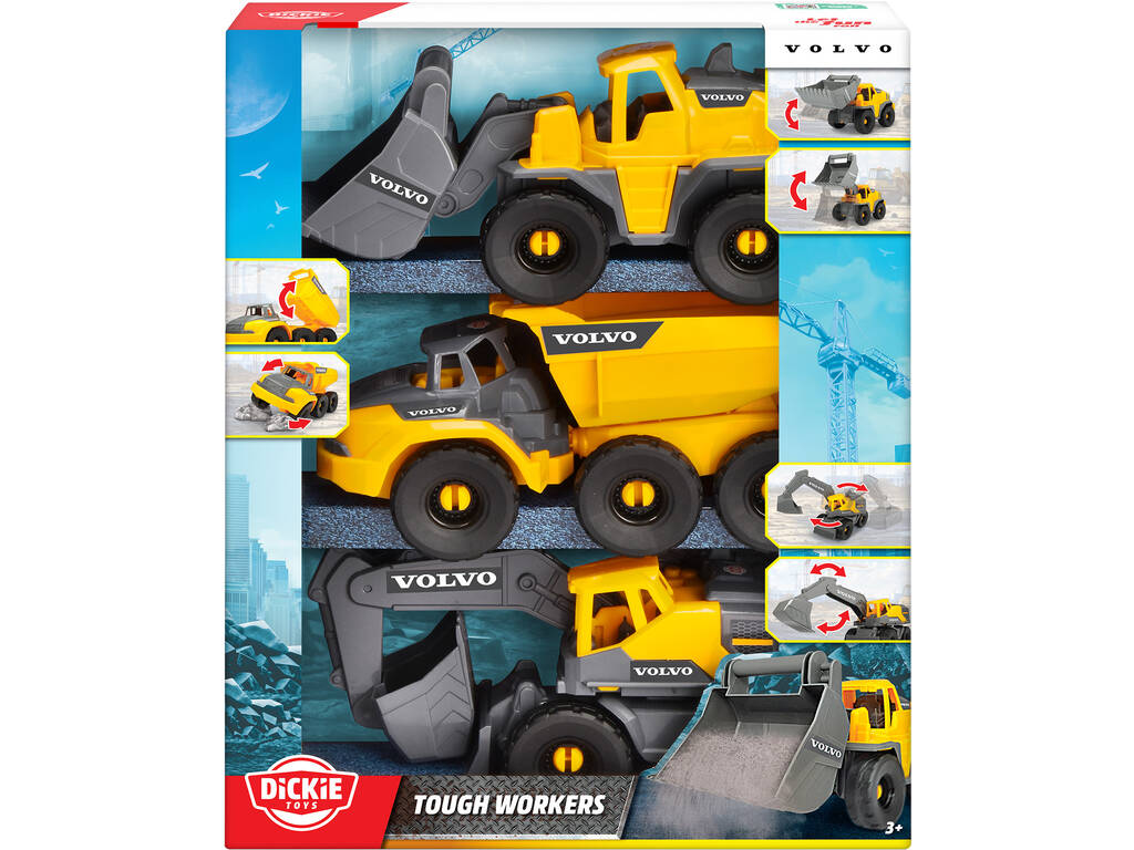 Set 3 Vehículos Construcción Volvo 26 cm.
