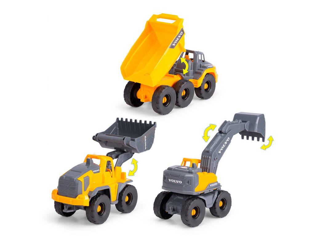 Set 3 Vehículos Construcción Volvo 26 cm.