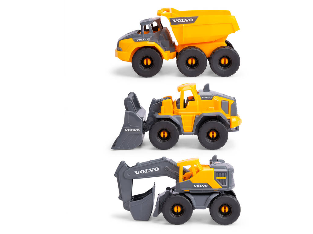 Set 3 Vehículos Construcción Volvo 26 cm.