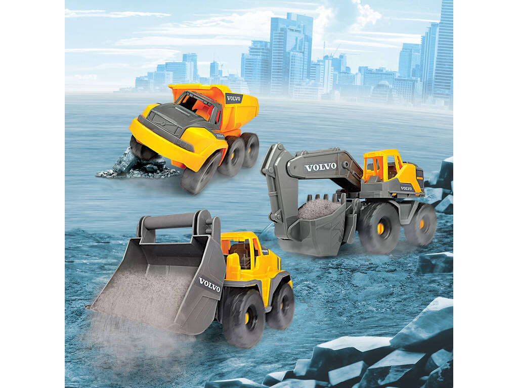 Set 3 Vehículos Construcción Volvo 26 cm.
