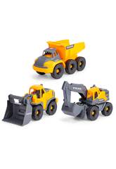 Lot de 3 véhicules de chantier Volvo 26 cm.