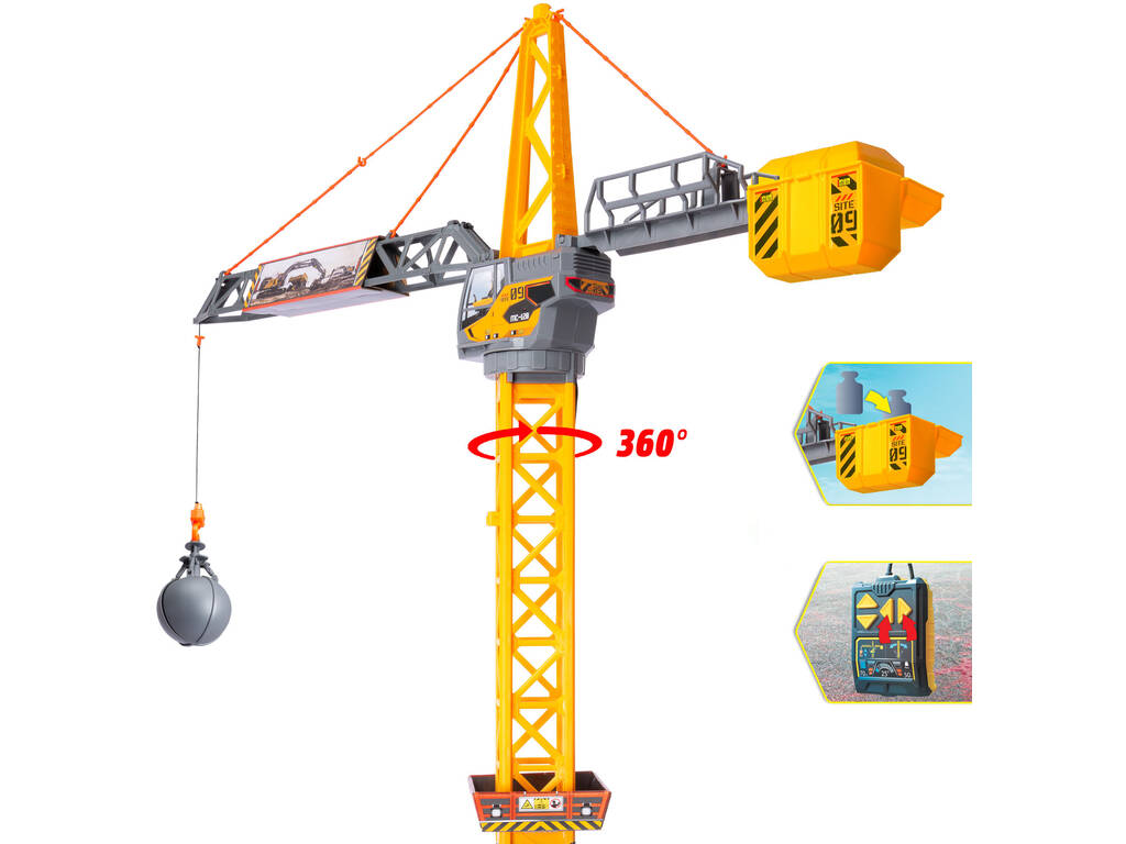 Dickie Toys Grua de 110 cm com Controlador por Cabo