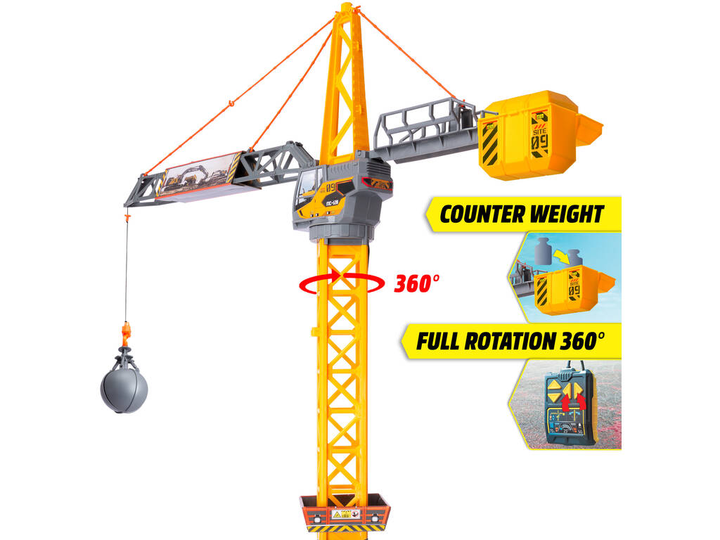 Dickie Toys Grua de 110 cm com Controlador por Cabo