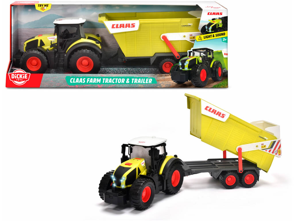 Tractor y Tráiler Claas de 64 cm con Luces y Sonidos