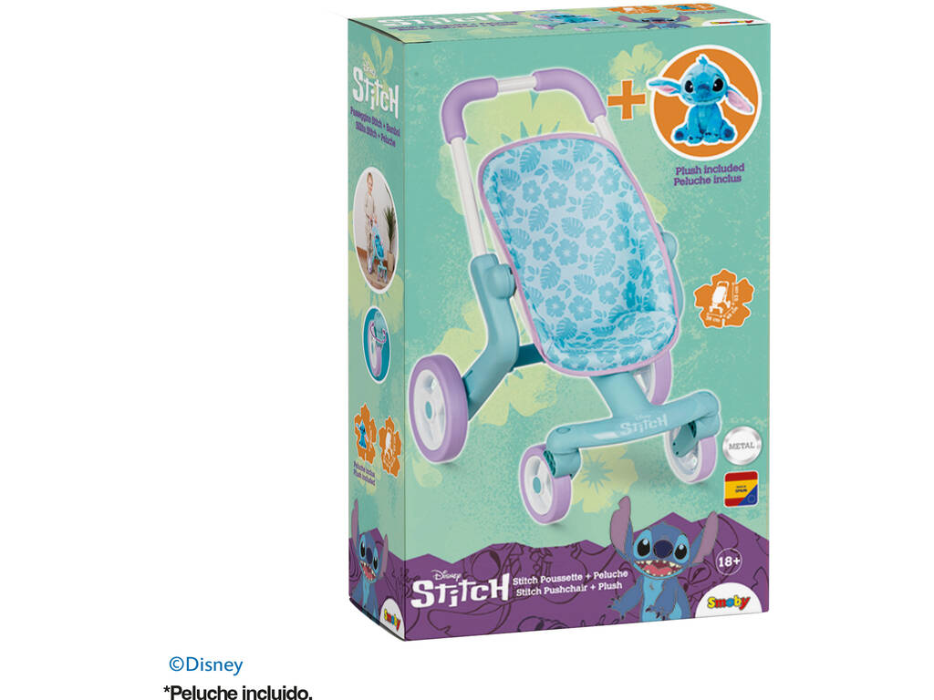 Disney Stitch Passeggino con peluche Stitch da 25 cm