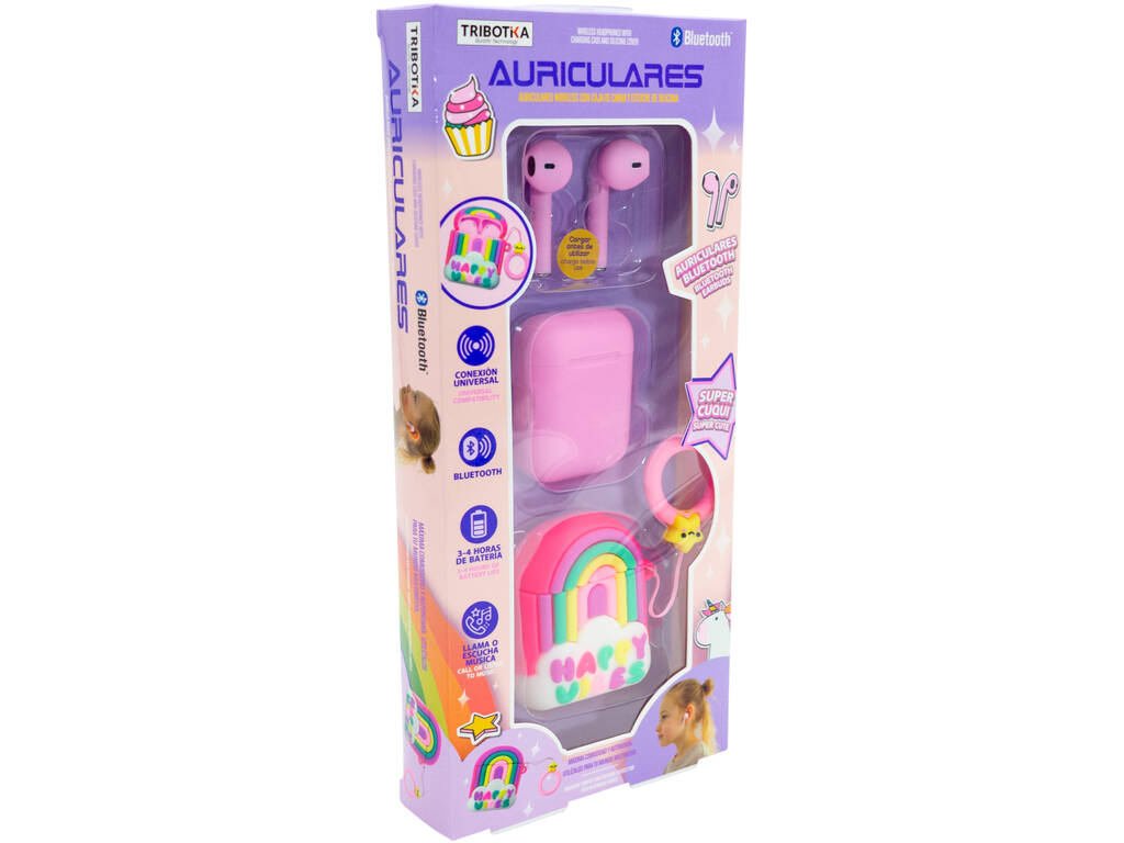 Auriculares Inalámbricos Happy Vibes con Caja de Carga y Accesorios