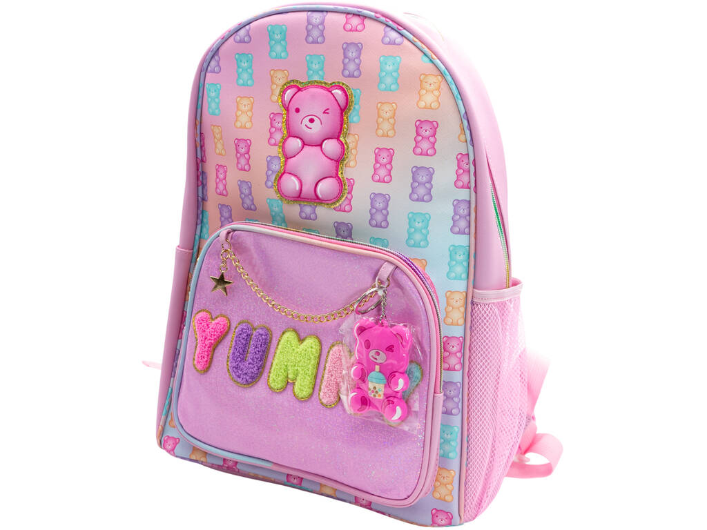 Sac à dos Ourson Yummy de 40 cm avec porte-clés