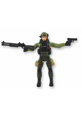 Spezialeinheiten Figur Dunkel- und Hellgrüne Uniform 22,5 cm mit Helm und Brille