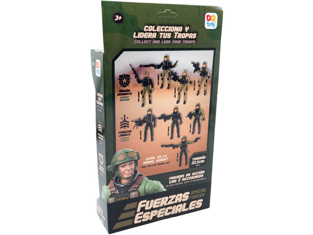 Forces spéciales Figurine en uniforme noir et vert de 22,5 cm avec casque
