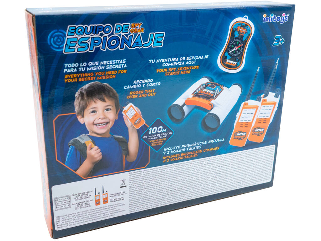 Kit da spia con walkie-talkie, binocolo e bussola