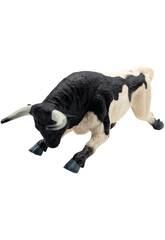 Figurine Todro chargeant, noir et blanc, 5 x 4 x 15 cm