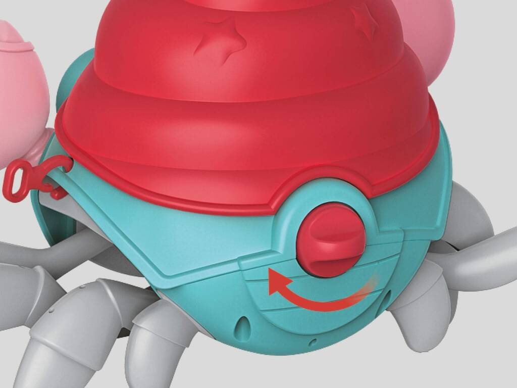 Crabe de bain à carapace rouge avec mouvement