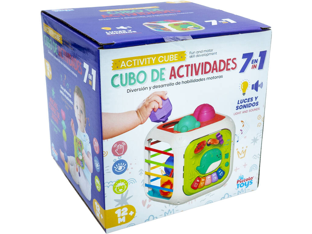 Cubo de Actividades 7 en 1 de 15x15x15 cm con Luces y Sonidos