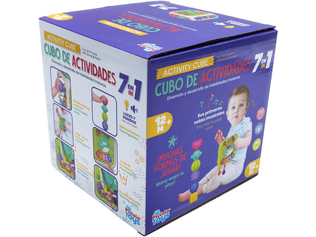 Cubo de Actividades 7 en 1 de 15x15x15 cm con Luces y Sonidos