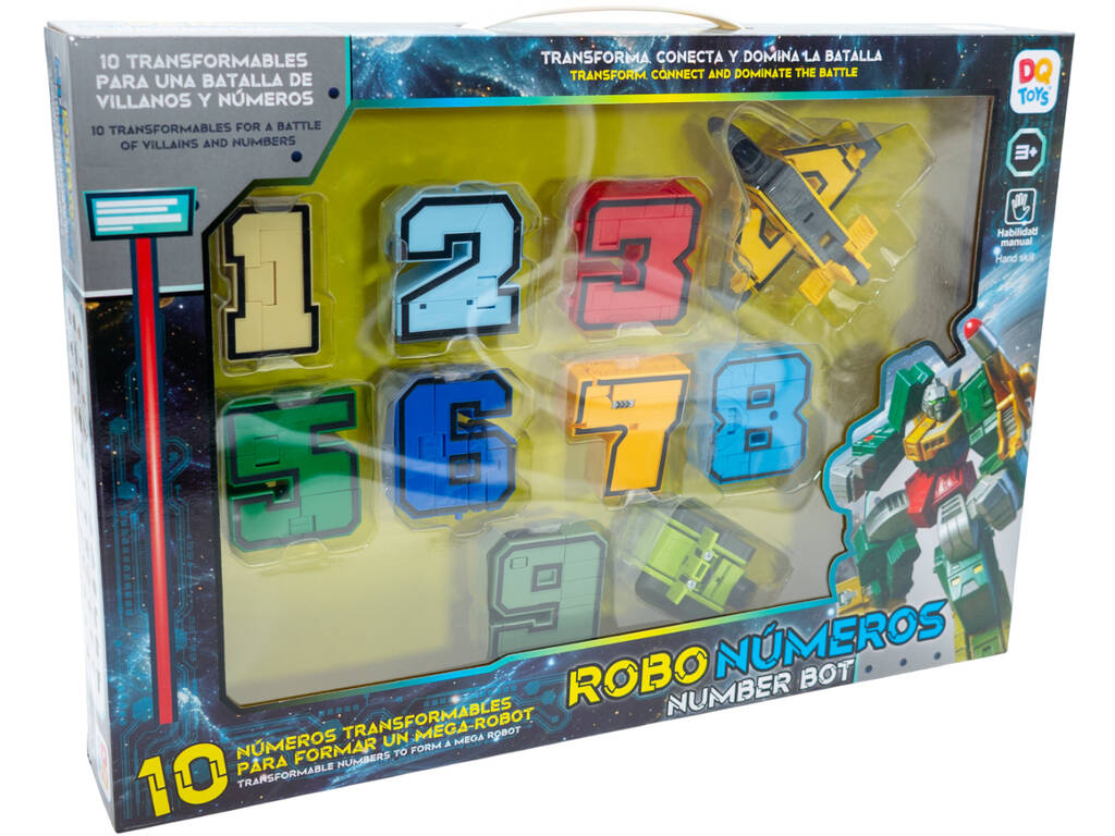 Robo Números Set Robot Transformable de 10 Piezas
