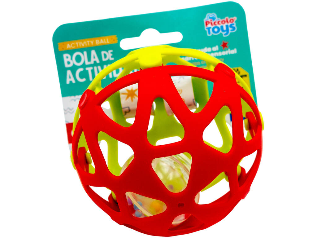 Bola de Actividades Roja y Verde de 10 cm