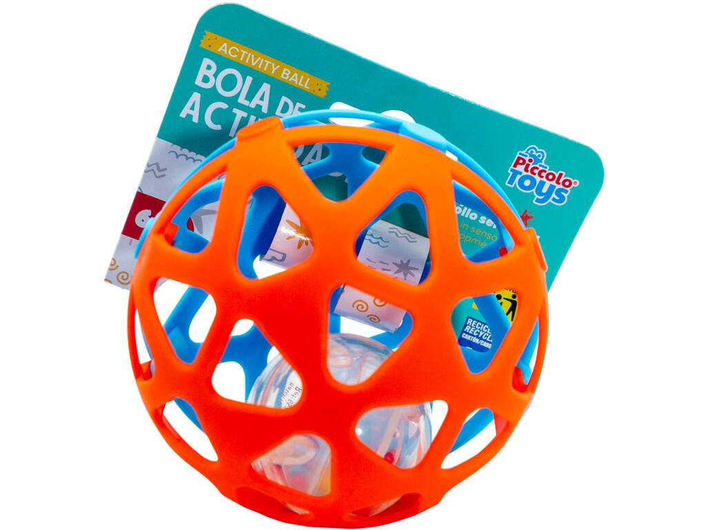Bola de Actividades Naranja y Azul de 10 cm
