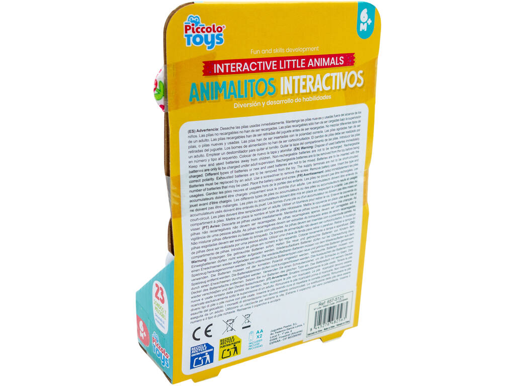 Animalitos Interactivos Figura Conejito Blanco de 14 cm con Luz y Sonidos
