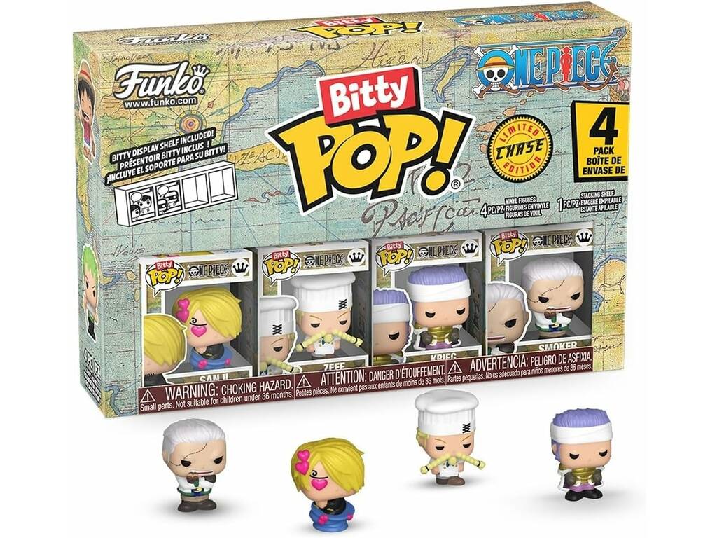 Funko Bitty Pop One Piece Pack 4 com Sanji