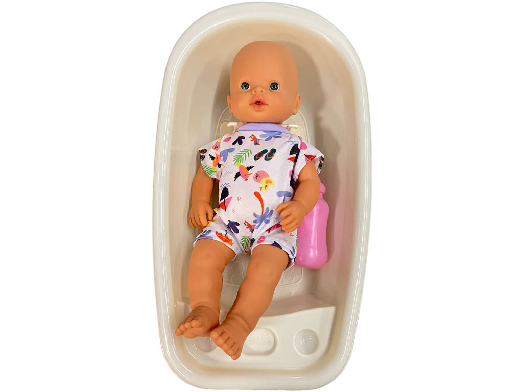 Cucosito Pack Chariot de poupée avec poupée bébé Pipi de 32 cm et accessoires