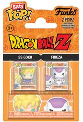 imagen Funko Bitty Pop Dragon Ball Z Pack 0 com Super Saiyan Goku e Frieza 4th Form