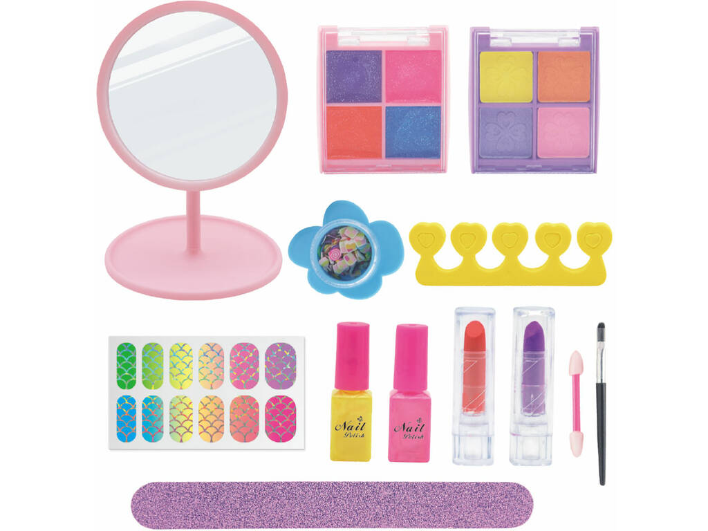 Trousse de maquillage avec miroir et accessoires
